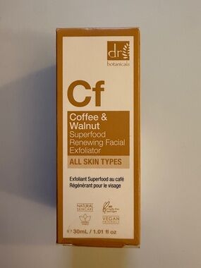 Dr Botanicals Superfood Coffee, Walnut Facial Exfoliator New all Skin Types